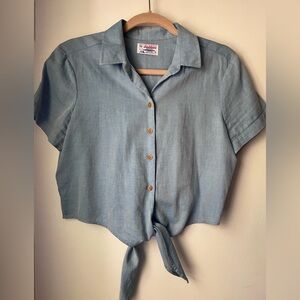 Never Worn Cropped Front Tie Top, Size M